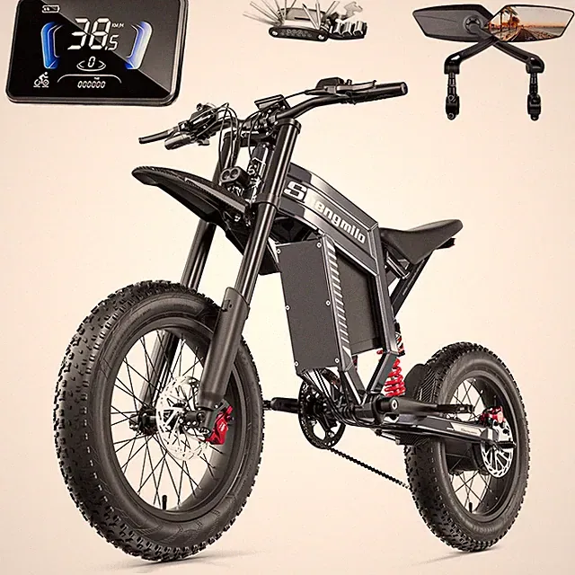 20"Fat Tire Electric Bike 60V 30Ah E-Bike Hydraulic Brakes Off-Road E-Motorcycle