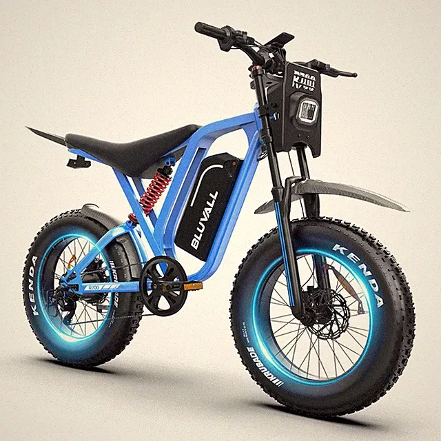 20" Fat Tires 35 MPH 7 Speed Electric Bikes for Adults Bluvall 1800W 48V 52V 60V