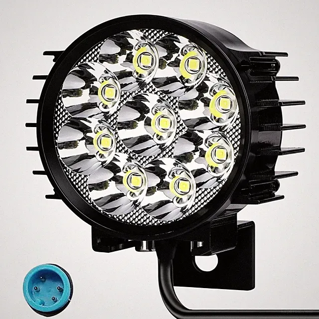 24V 36V 48V 60V Ebike Headlight with Horn, 4 Pin Male Waterproof Connector