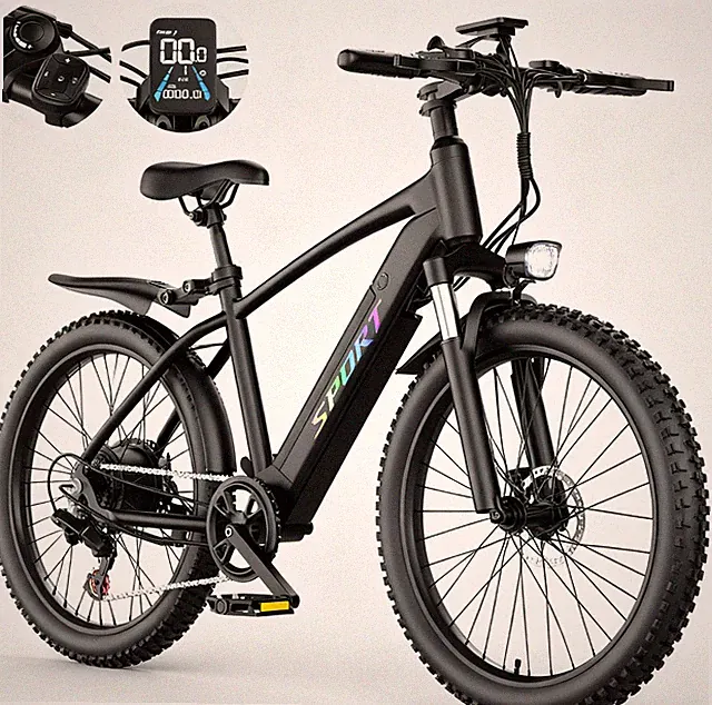 26"ebike Commuter Bike 48V 10Ah 25mph 1500W Peak Ebike for Adults Electric Bike