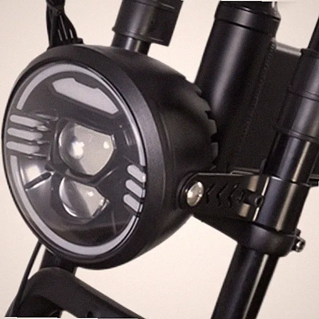3+2Pin Bike LED Headlight with Horn for 36V 48V 60V 52V Fat Tire Ebike Snow Bike