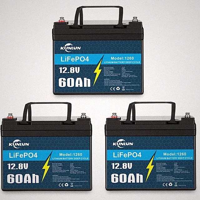 3 Pack 12V 60Ah LiFePO4 Lithium Battery, Deep Cycle, for RV, Golf Cart