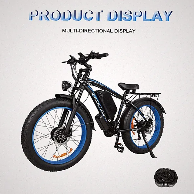 3000W Dual Motor 52V 32Ah Electric Bike 26" Fat Tire Off-Road 30mph 60Mi E-Bike
