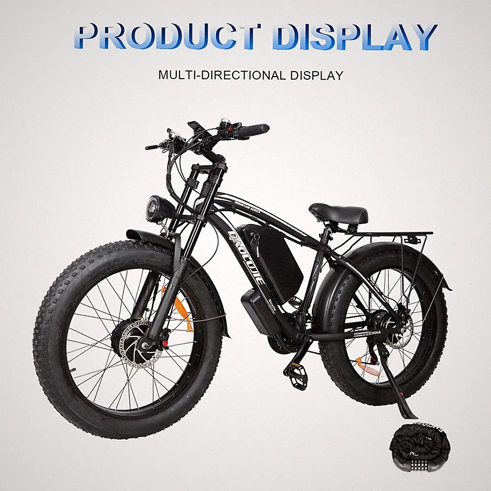 3000W Dual Motor Electric Bike 30mph 60Mi E-Bike 26" Off-Road E-Mountain Bicycle