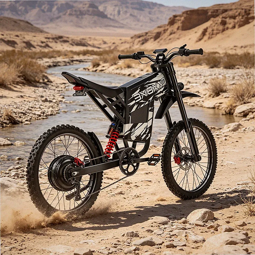 6000W 60V 30Ah Electric Mountain Bike for Adults 45MPH High-Speed Cruiser Ebike