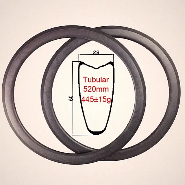 700C 60mm Depth Road Bicycle Cycling Carbon Rims Disc /V Brake Tubular Rings