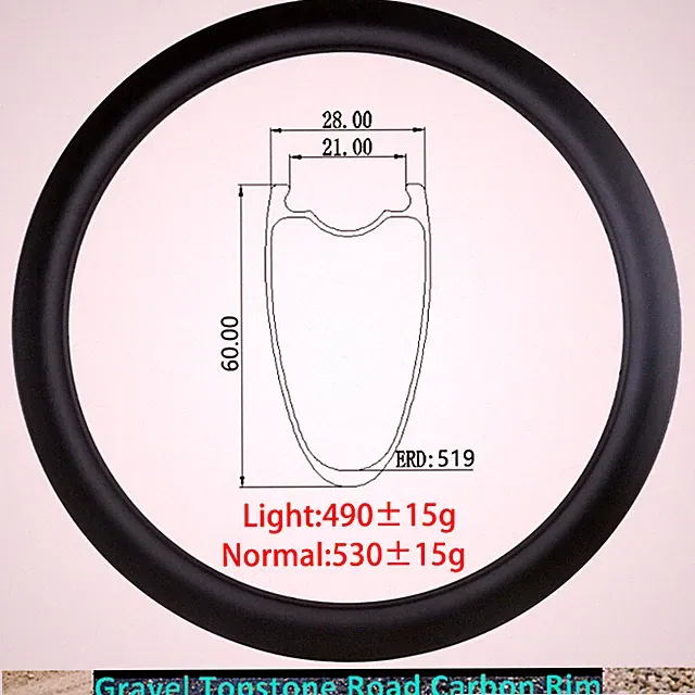 700C 60X28mm Gravel Topstone Bike Carbon Rim Disc or V Brake Tubeless Clincher