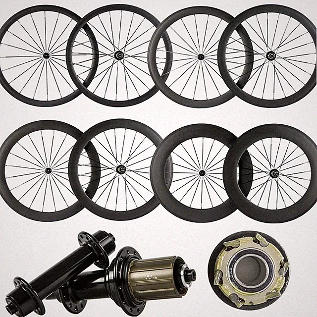 700C Carbon Bicycle Wheelset Road Bike V Brake Front/Rear Wheels 38/50/60/88mm