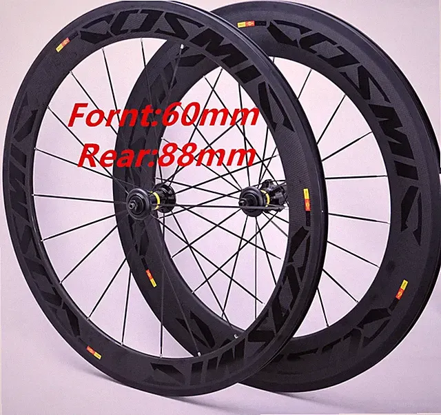700C Front 60mm Rear 88mm Road Bike Carbon Fiber Wheelset Clincher Tubeless
