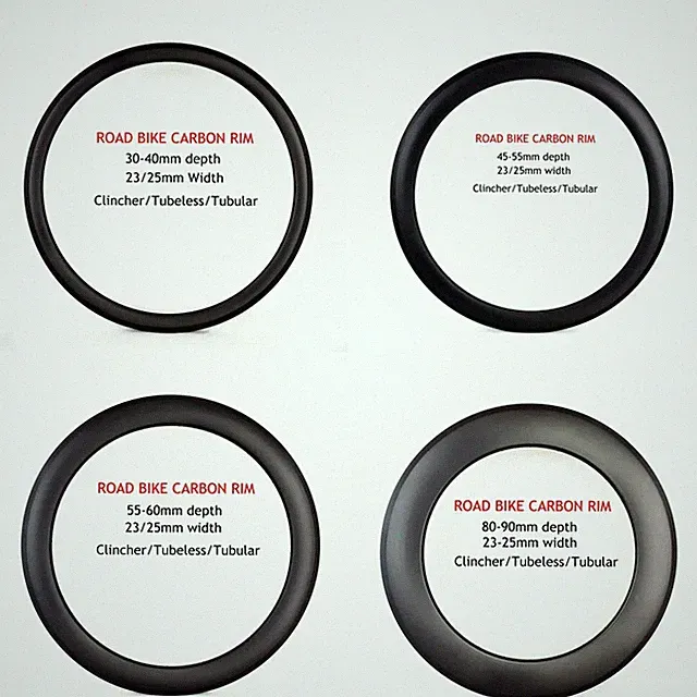 700C Full Carbon Road Bike Disc/V-brake Bike Rim Clincher/Tubular/Tubeless Ring