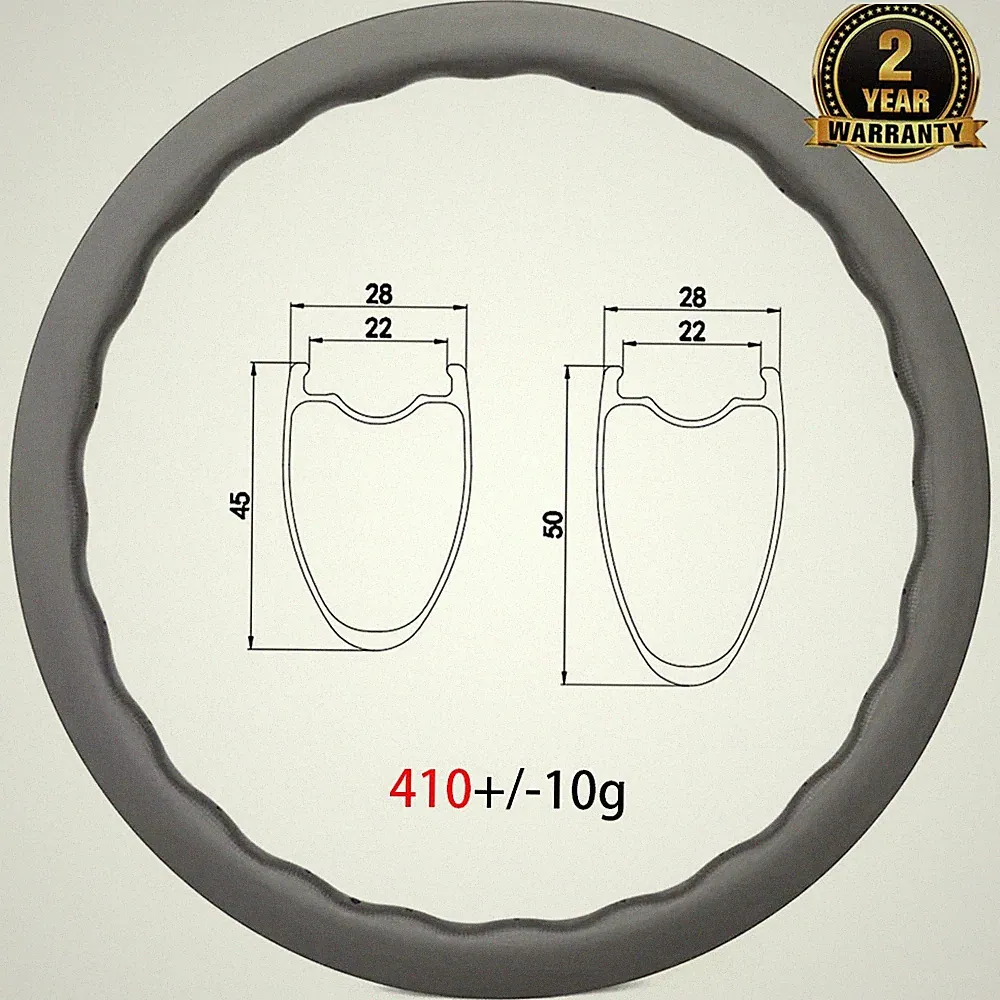 700C Road Racing CycloCross Bicycle 50mm Profile Carbon Wave Rim Disc / V-brake