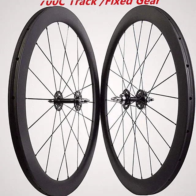 700C Track Bicycle Fixed Gear Carbon Wheelset V Brake 50 88mm Depth Wheels Matte