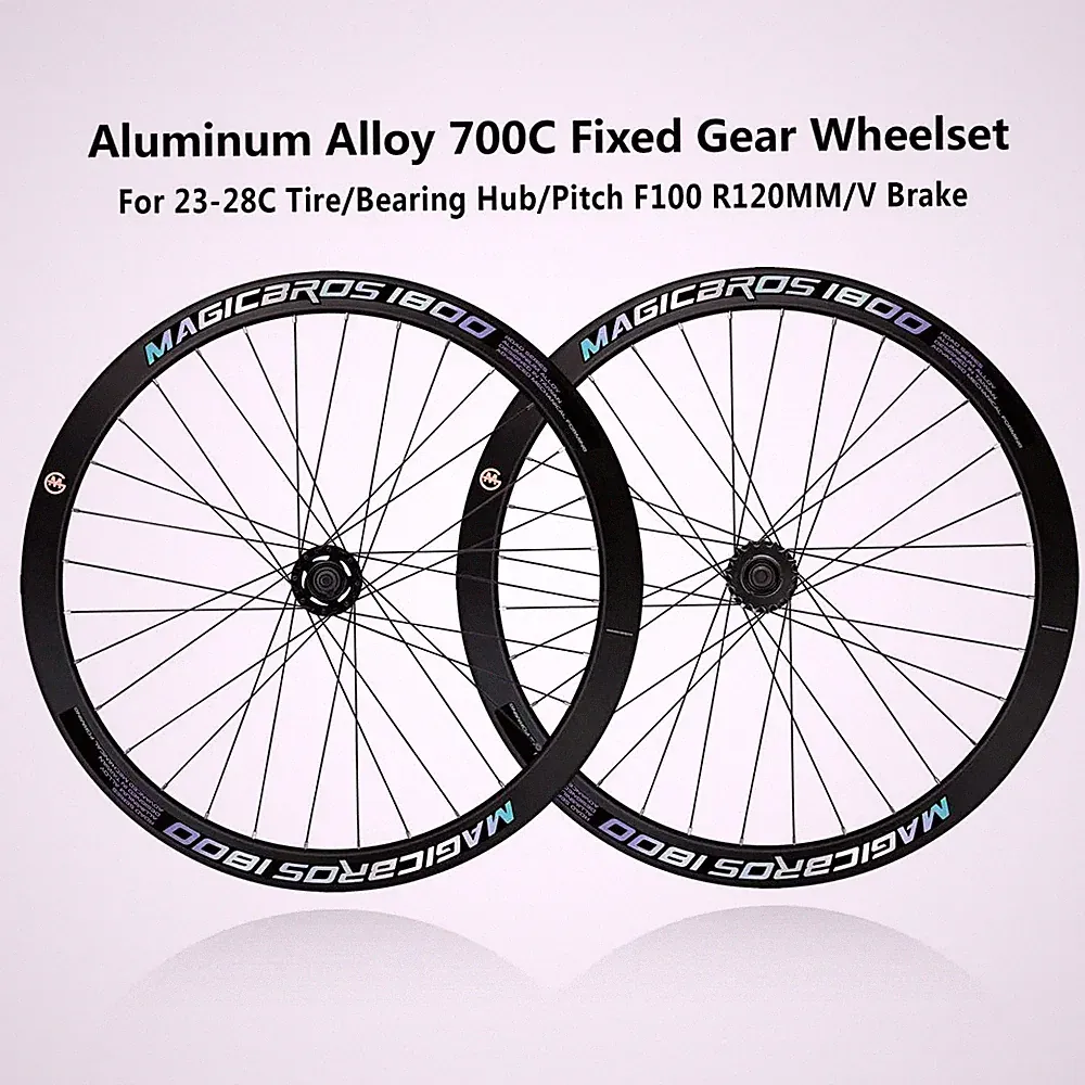 700C Track Road Bicycle V Brake Alloy Wheels Clincher Fixed Gear Bike Wheelset
