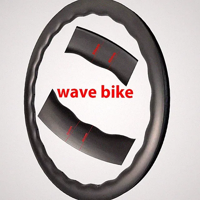 700C Tubeless Bike Wave Wheel Road Gravel Bicycle Carbon Rims UD Matt Glossy 24H