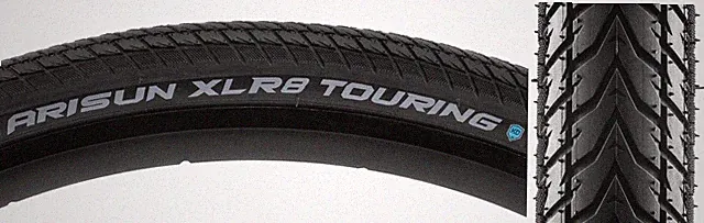 Arisun XLR8 Touring 700 x 35 PSI 75 TPI 60 Clincher Wire Black/Black Reflective