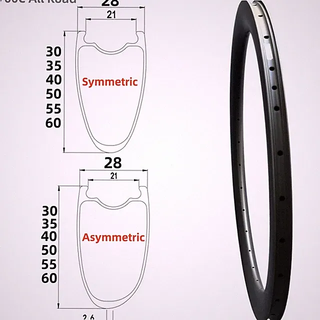 Carbon All Road Bicycle Tubeless Rim 700C 30-60mm Depth Disc /V Brake Ring