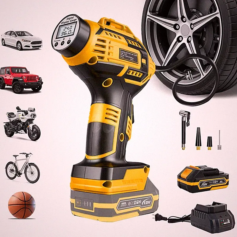 Cordless Car Air Tire Pump Inflator Compressor LED Digital Electric Portable NEW