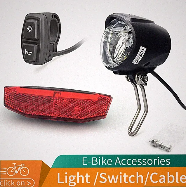 Electric Bicycle 24V-60V Headlight and Tail Light Horn DK226 Switch Cable