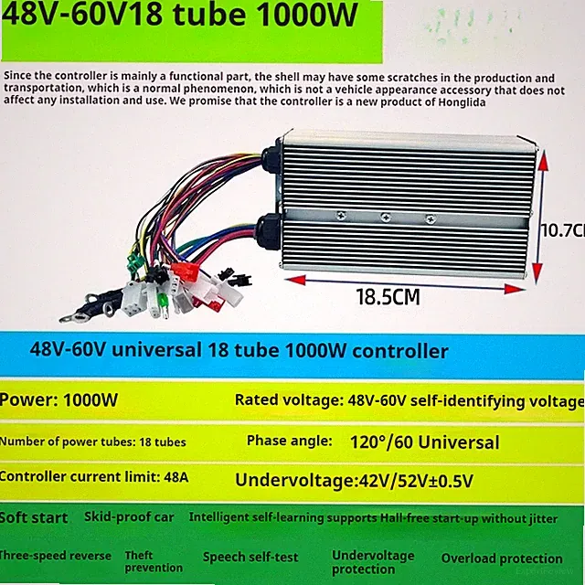 Electric Bicycle/Tricycle Brushless DC Motor Controller High Power 48V 60V 72V