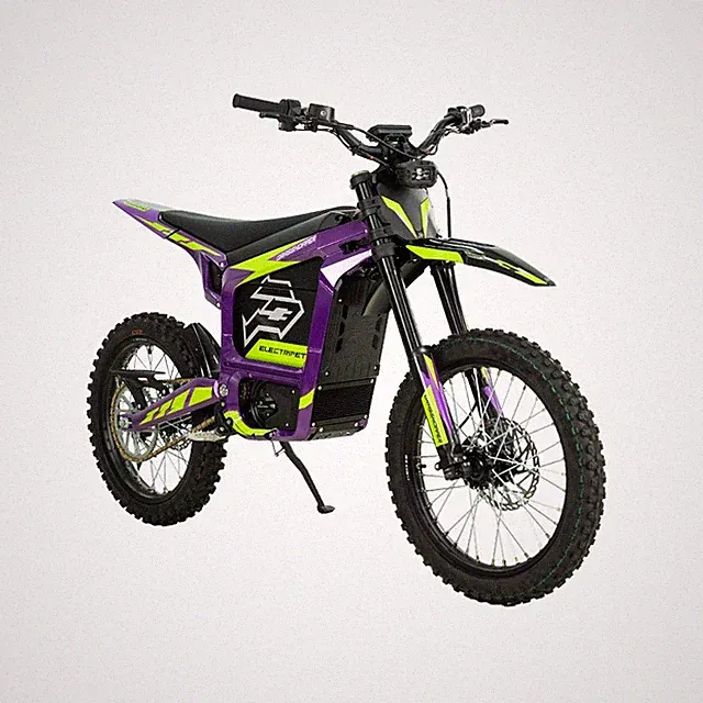 Electric Dirt Bike 12.5KW Peak Power 72V 60Ah 430N.m Torque Purple