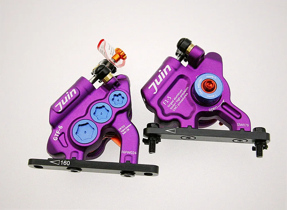 Juin Tech GTF6 Cyclocross Cycling 6-Piston Hydraulic Brake Caliper 2pcs Purple