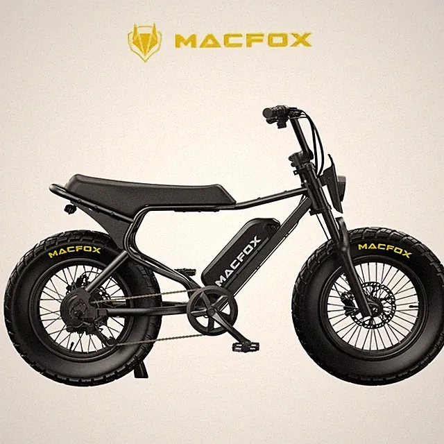 MACFOX X7 Electric Bike 20" Fat Tire Electric Bicycles 500w Backlit LCD Screen