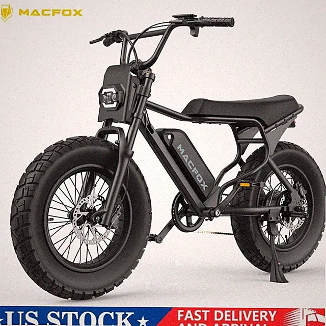 Macfox X7 Electric Bike 750W Peak Power 48V 13Ah Top Speed 20mph - Black US