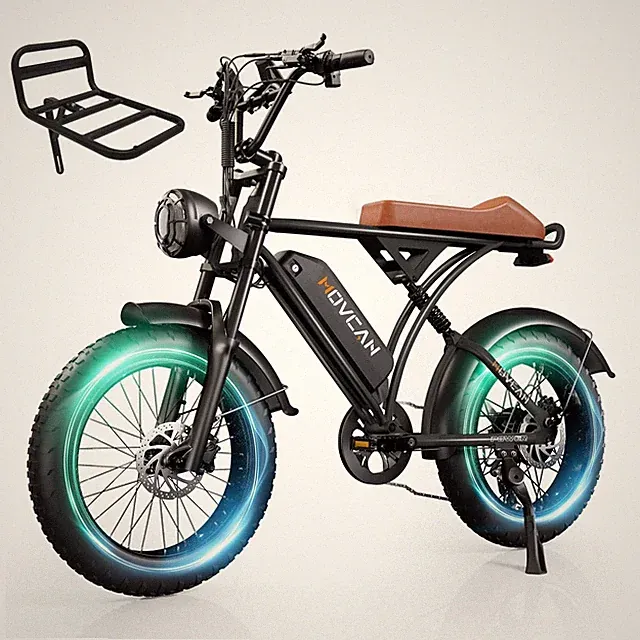 Movcan Mountain Ebike Adults 20" Fat Tire Electric Bike 33mph 1500W 48V 18.2Ah