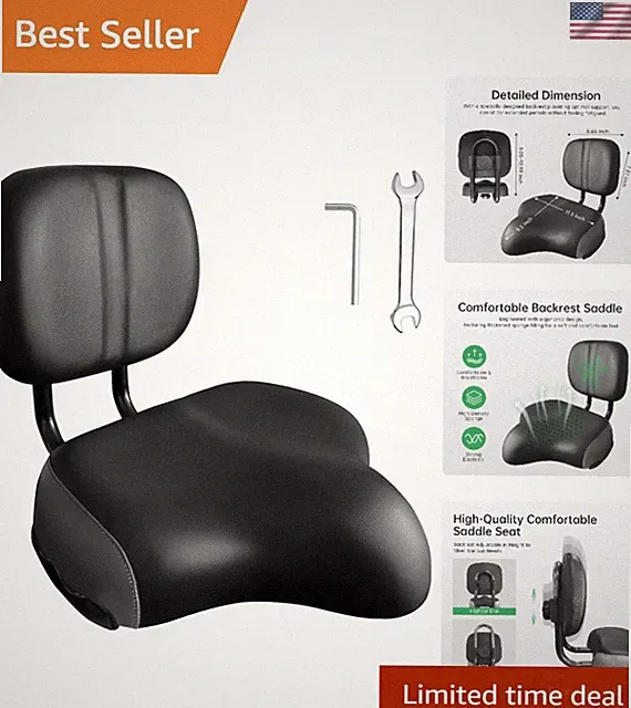 Oversized Comfortable Ergonomic Bike Seat with Backrest for Men and Women, Ad...