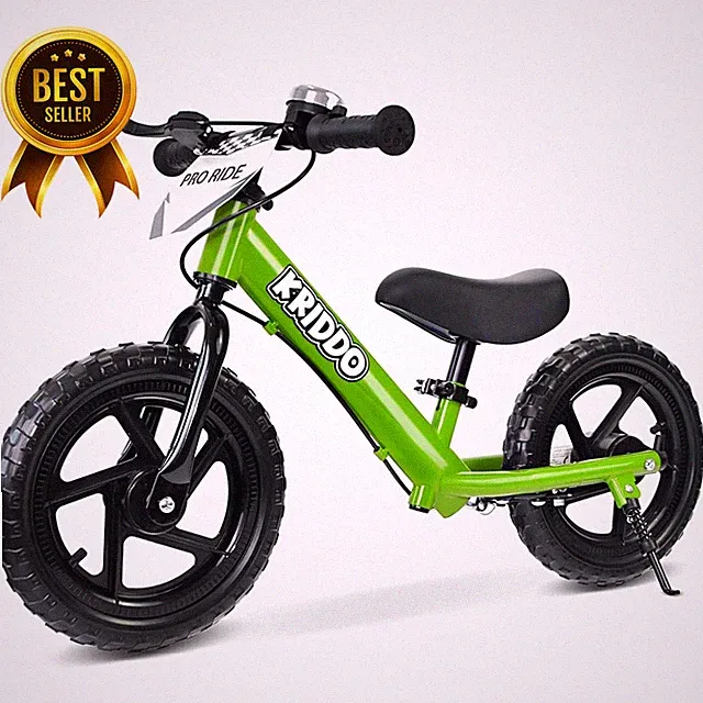 Pro Toddler Balance Bike 2+ Year Old with Hand Brake and Kickstand, 12 Inch Push