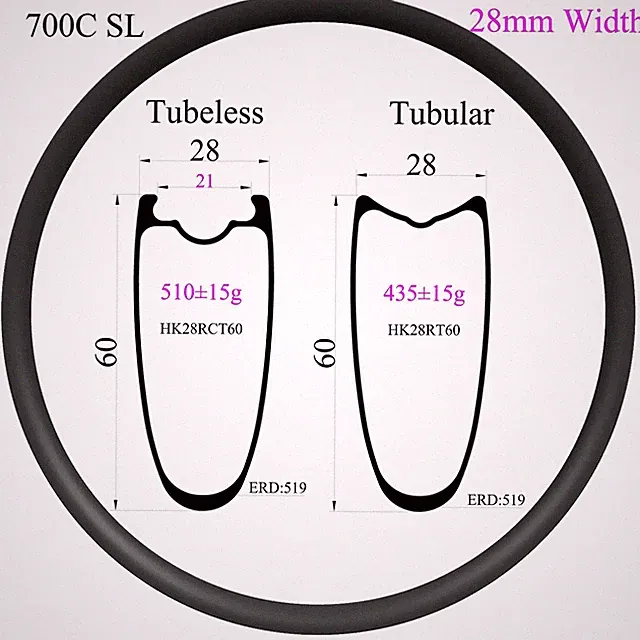 Superlight 700C Gravel Bike Carbon Rim Width 28mm Depth 60mm Road Bicycle Wheel