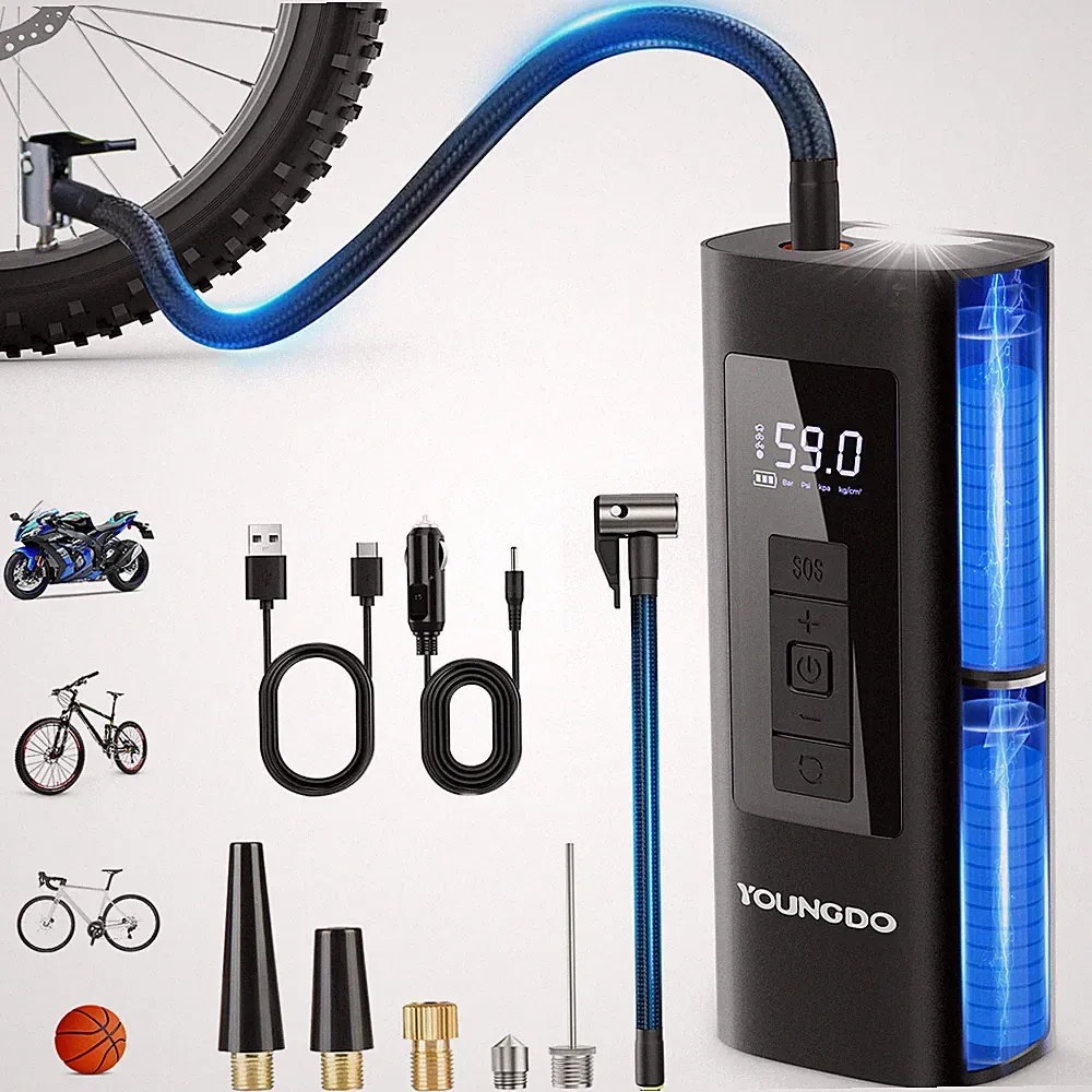 Tire Inflator Air Compressor 150PSI Portable Air Pump for Car Bike Motorcycle