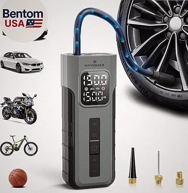 Tire Inflator Portable Air Compressor, 1 Min Fast Inflation Cordless Bike Pump w